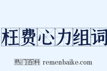 枉费心力组词是什么意思的图片